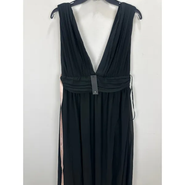 Lulus Heavenly Hues Black Maxi Dress Long Chiffon Bridesmaid Formal L NWT - Image 6