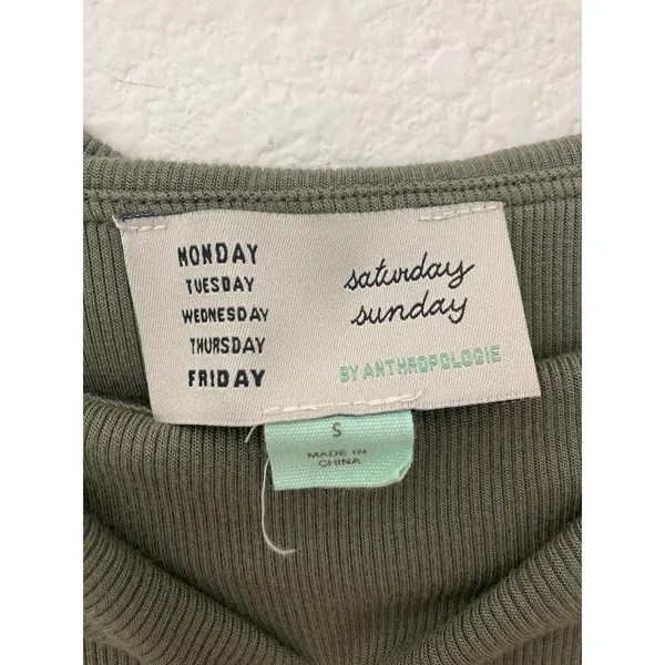 Anthropologie Saturday Sunday Copeland Earthy Minimalism Olive Green Shirt Top - Image 6