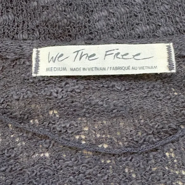 NWT Free People We The Free Slub Knit V-Neck Top M‎ Black Boho OB1075901 Grunge - Image 6