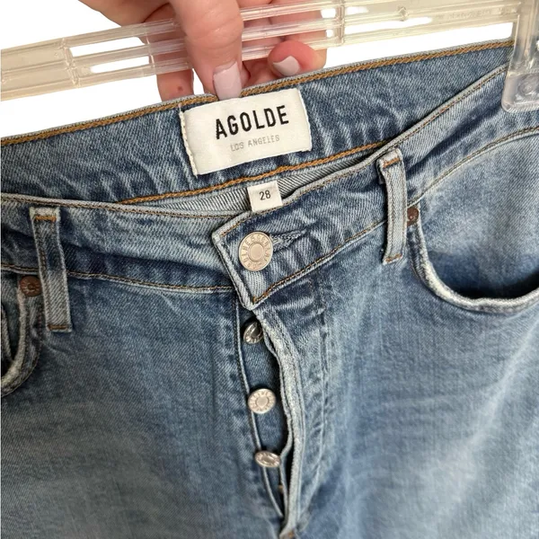 Agolde Revolve High Waist High Rise Nico Slim Jeans 28 - Image 7