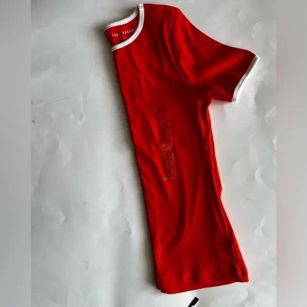 [Free Assembly] Women's Round Neck Short Sleeve T Shirts Orange Size M - Image 12