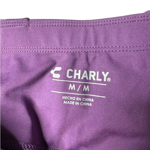 Charly High Rise Compression Biker Shorts Purple Medium Hidden Pocket - Image 9