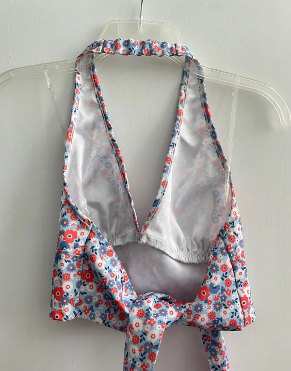 Vestique Floral Halter Top Blue Size M - Image 2