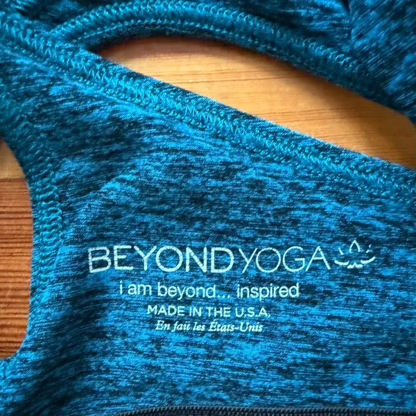 Beyond Yoga Carefree Cut-Out Cami Yoga Tank Top in Space Dye Blue Size S - Image 3