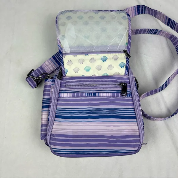 Lug Flapper SE Quilted Convertible Crossbody Bag Love Waves Purple Stripes NWOT - Image 9