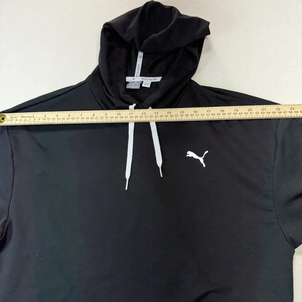 Puma Women's Black Pullover "Keeps You‎ Dry" Cropped Hoodie Sz. M Long Sleeves - Image 4