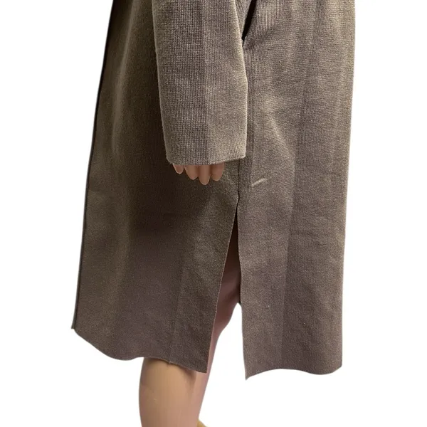 Love Tree Neutral Tan Soft Knit Belted Cardigan Trench Coat Womens Medium - Image 6