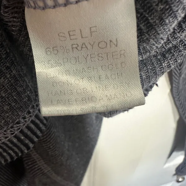 Easel Ribbed Knit Top Medium Striped Grey Long Sleeve Oversized Exposed Seam - Image 4