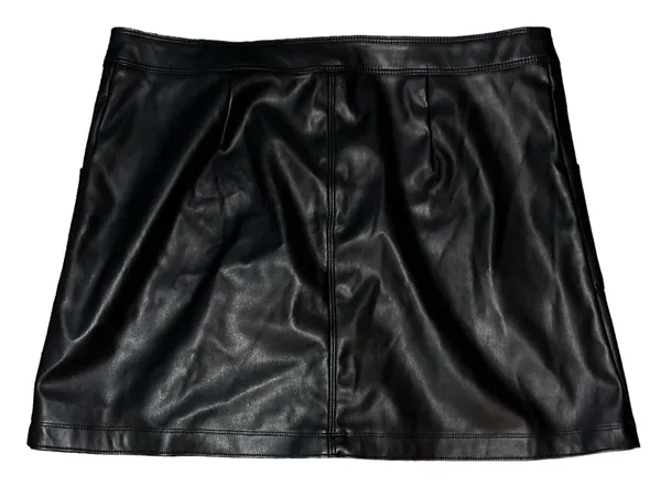Faux Leather Zip Front Skirt - Image 4