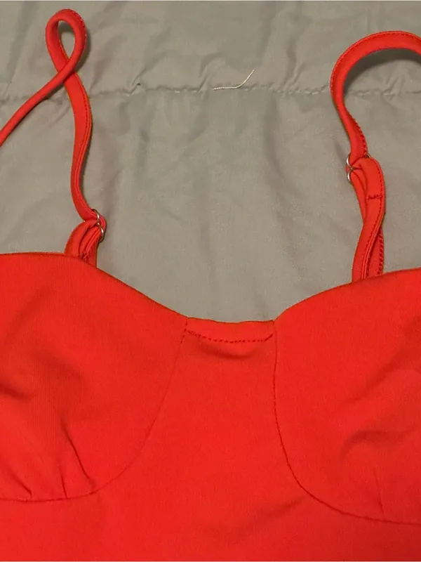 Women’s Red Slip Dress with Adjustable Straps (S) - Image 2