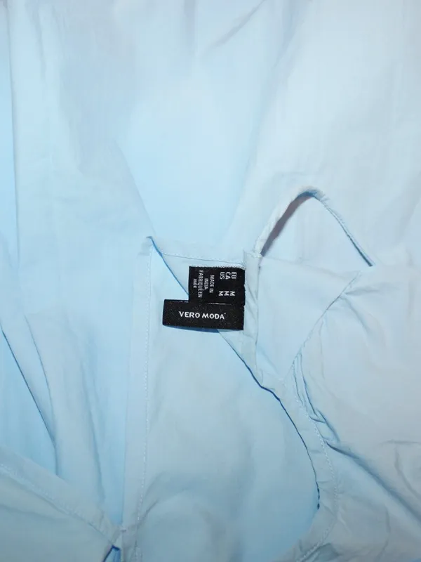 Vero Moda light blue poplin babydoll dress Size Medium - Image 4