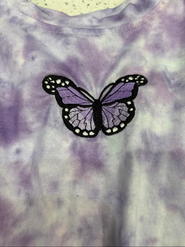 Women’s Purple Tie-Dye Butterfly jogger Set size med - Image 4