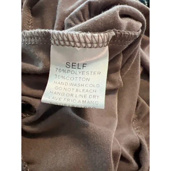 Easel Los Angeles Taupe Brown Asymmetrical Tiered Sleeveless Midi Dress Large - Image 6