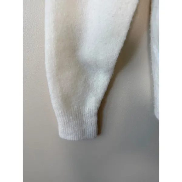 J Crew Women's Ivory LOL Varsity‎ Patch Crew Neck Pullover Sweater Small Cute - Image 7