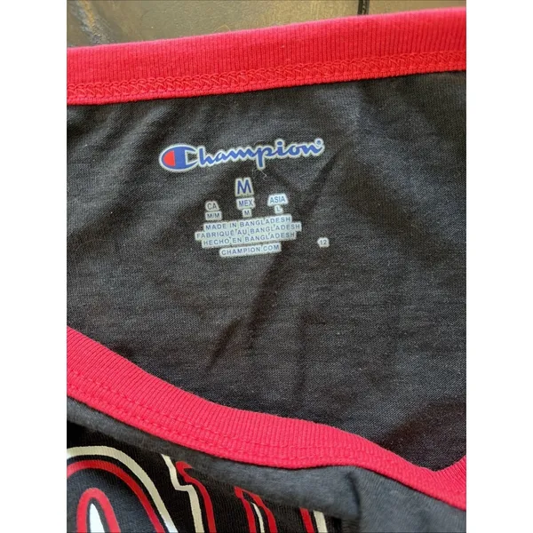 Champion Georgia Bulldogs Jersey T-Shirt Womens Size‎ M Black Red NCAA Cotton - Image 4