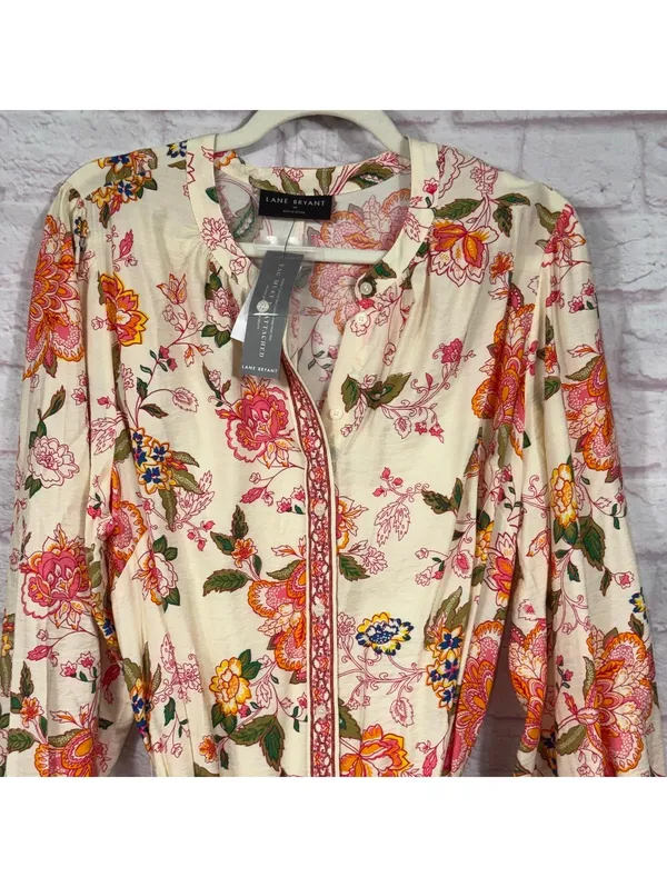 Lane Bryant Women’s Size 14 Floral Wrap Midi Dress NWT - Image 3
