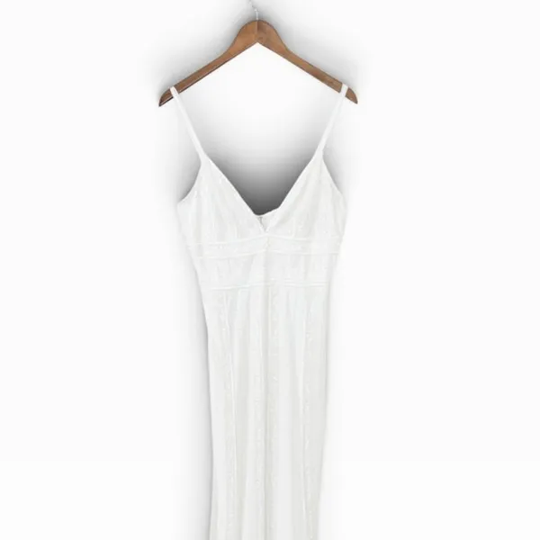 Lulus Stunning Vow White Beaded Sequin Maxi Dress size Large - Image 5