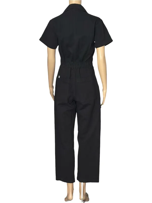 BIG BUD PRESS Short Sleeve Jumpsuit, Basic Black, XS Black - Image 6