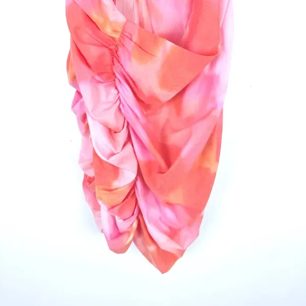 As Seen On Screen LUXE x MILLIE Ruched Mini Dress with Keyhole in Marble Print Size 12 EUC - Image 4