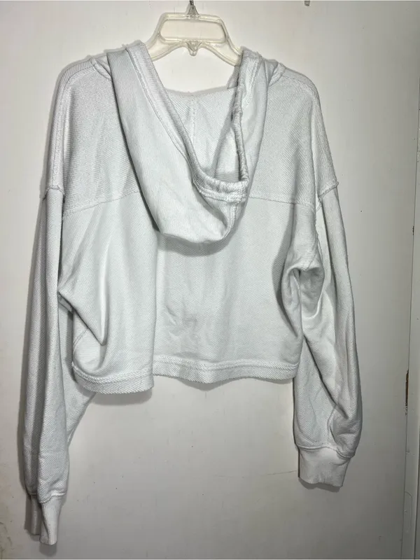 Aerie light blue/white cropped zip up lightweight hoodie size M - Image 6