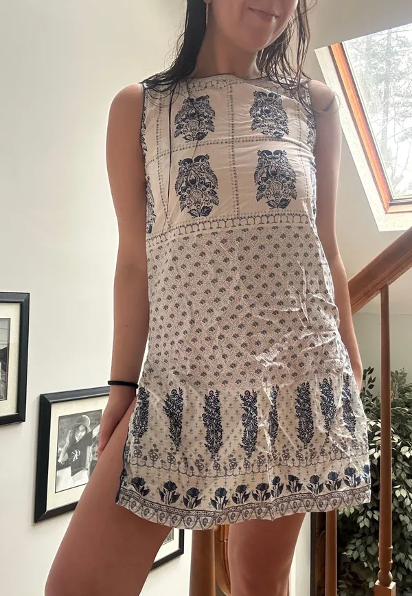 Angel Biba White And Blue Beach Cover Up - Image 5