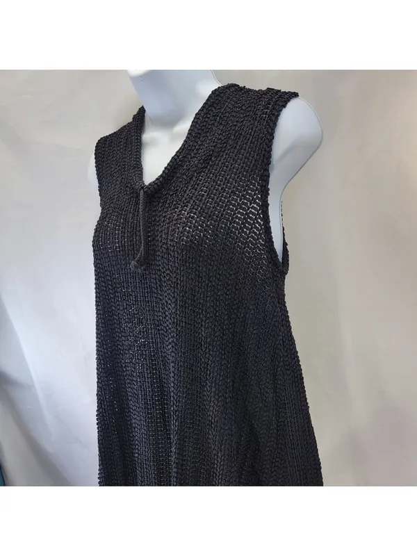 Rendezvous Black Knit Swim Coverup Size Small - Image 2