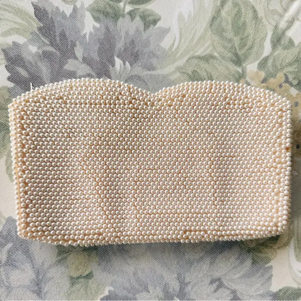 Vintage Faux Pearl Beaded Clutch - Image 7