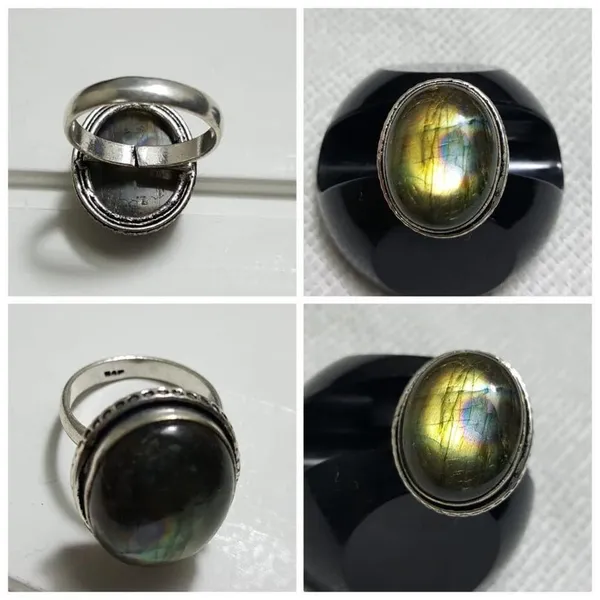 Sterling Silver 925 Silver Labradorite Natural Gemstone Ring Size -8.75 RGN-269 - Image 4