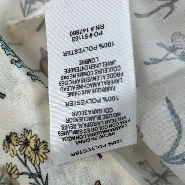 Comune Shafer Garden Print Dress Ivory Floral Long Sleeve Removable Top‎ NWT S - Image 9