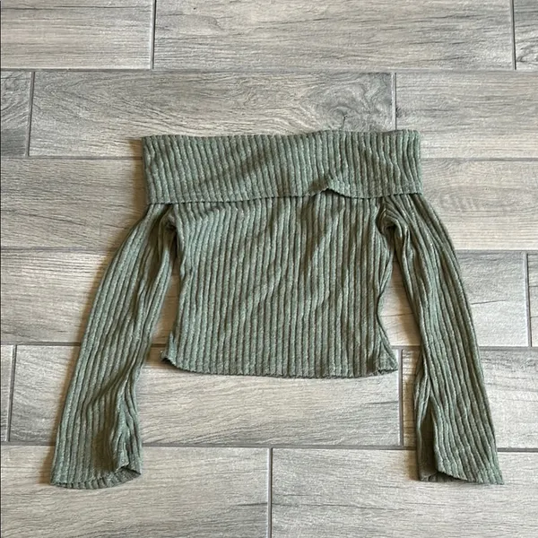 Cider Ribbed Knit Top in Olive - Image 2
