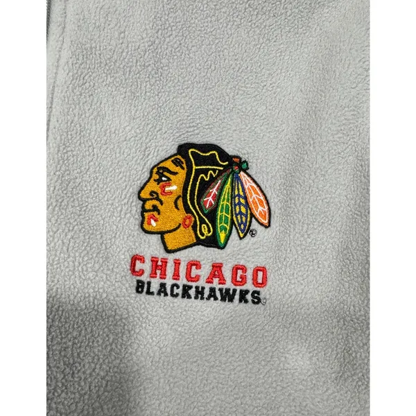 Champion Chicago Blackhawks Hockey 1/2 Zip Fleece Hooded Pullover Size S - Image 3