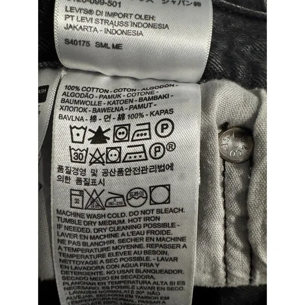 Y2K Red Tab Levi’s 501 Black Cutoff Micro Shorts W29 High Rise Button Fly - Image 7