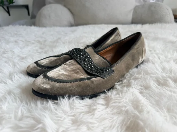 Franco Sarto Johanna Studded Velvet Loafers Size 11M - Image 2