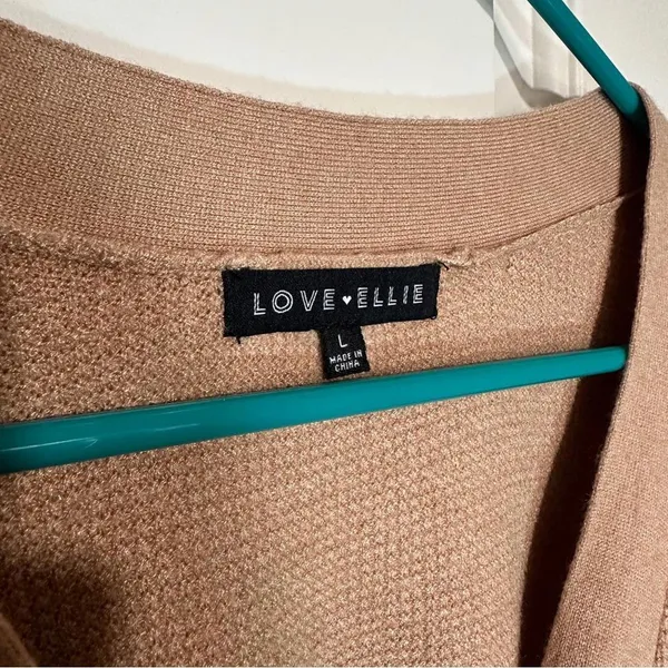 Love Ellie Brown Knit Button Front Sweater Cardigan‎ Size: Large - Image 2