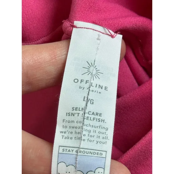 EUC OFFLINE By Aerie Real Me High Waisted 7/8 Crossover Legging PINK size L - Image 8