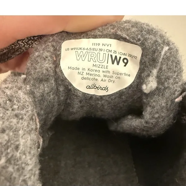 Allbirds Wool Runner-Up‎ Mizzles Women's Size 9 Gray Merino Athletic Walking - Image 10