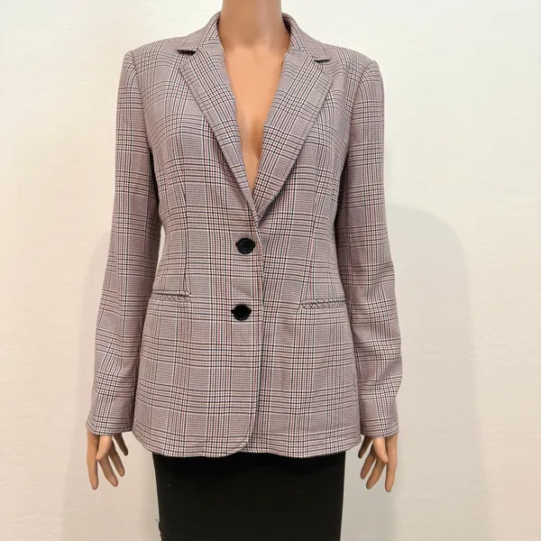 Chelsea28 medium 2 button front plaid jacket blazer coat C 3001 - Image 9