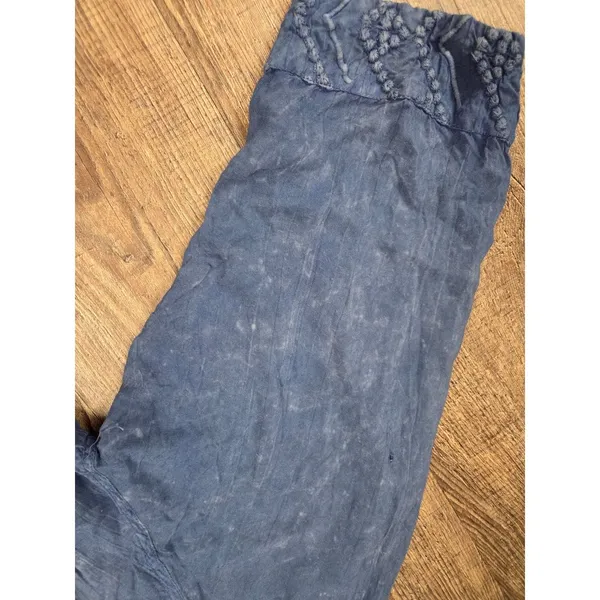 Lola P Mineral Wash Blue Rayon Cardigan Duster Made in India Size Large - Image 3
