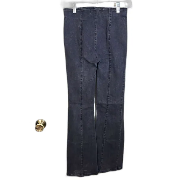 Free People We The Free Slim Pull On Flare Jeans Black 24 - Image 9