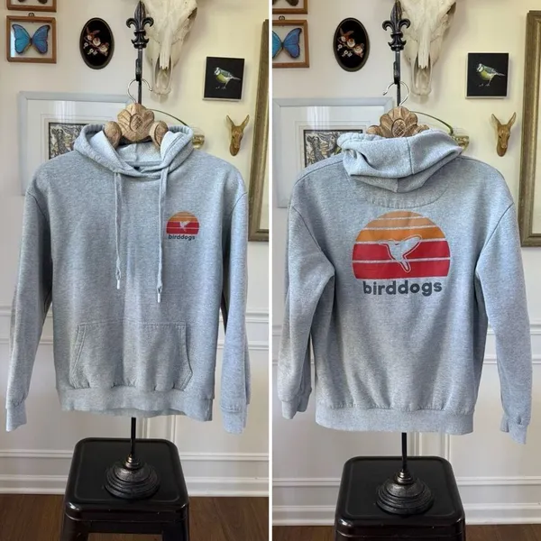 Birddogs Unisex Hoodie Grey Logo Pullover M - Image 2