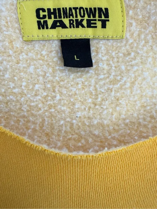 Market Studios Chinatown Yellow Off-the-Shoulder Graphic Sweatshirt Pullover Siz - Image 13