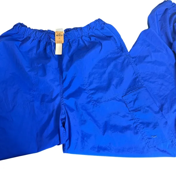 VS PINK Blue Parachute Cargo Pants Womens S Swishy Windbreaker Jogger Utility - Image 3