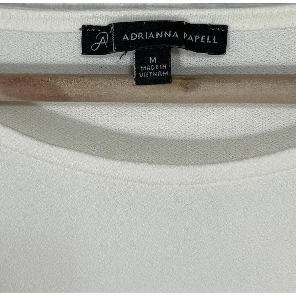 Adrianna Papell‎ Top Womens M Ivory Chiffon Flutter Sleeve Cottagecore Career - Image 6