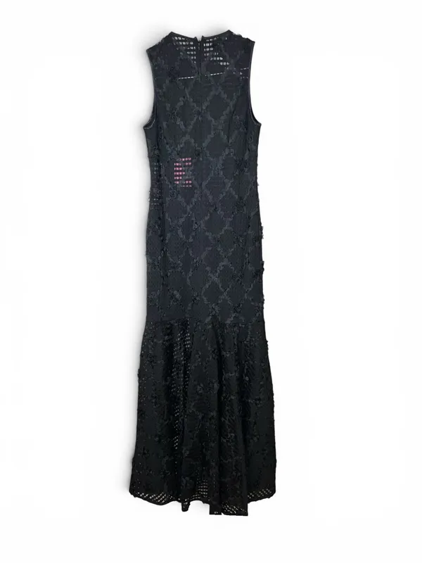Amanda Uprichard Lauritta Dress Black NWT Sleeveless Lace Maxi Dress Size Small - Image 5