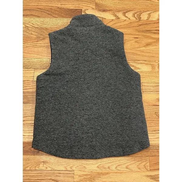 Lauren Ralph‎ Lauren Women Vest Size Medium Patch Gray Grey Zip Front Collar - Image 3