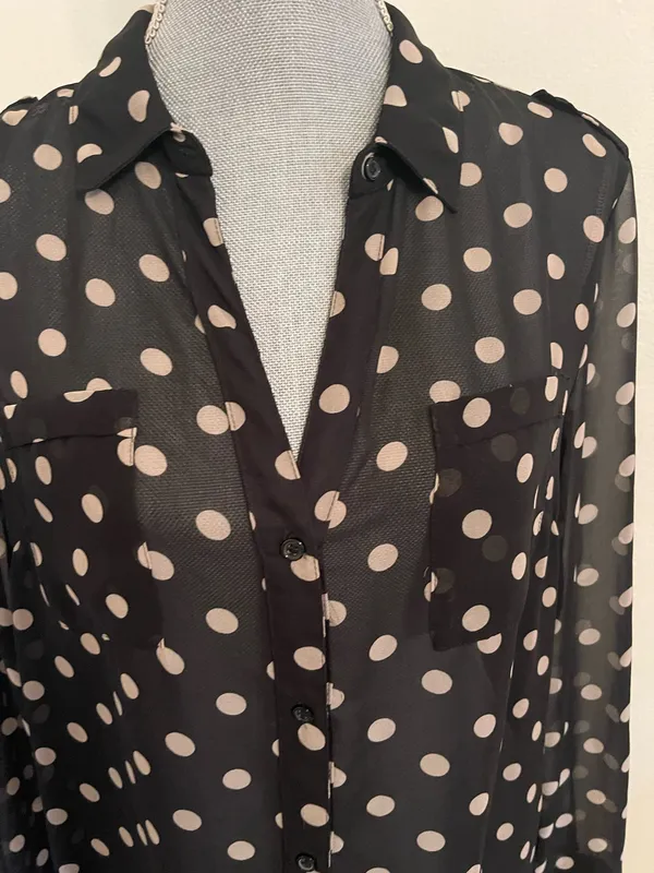 Old Navy Black Polka Dot Dress. Size L - Image 2