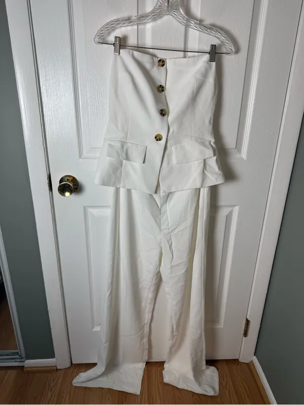 Amanda Uprichard Yadira Jumpsuit in White M - Image 2