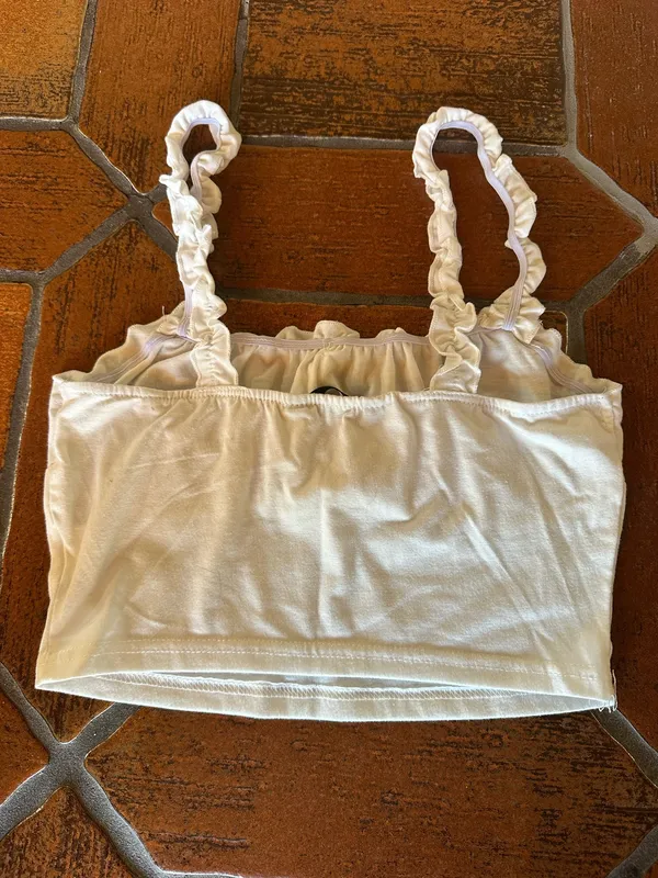 White Ruffle Tank Top - Image 2