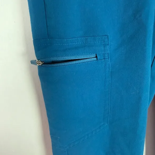 FIGS Zamora Jogger Scrub Pants Teal Blue Orange Size XXS EUC - Image 4