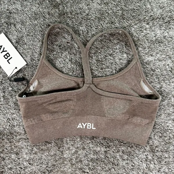 NWT AYBL Empower Seamless Sports Bra Sz XS Taupe Marl - Image 6